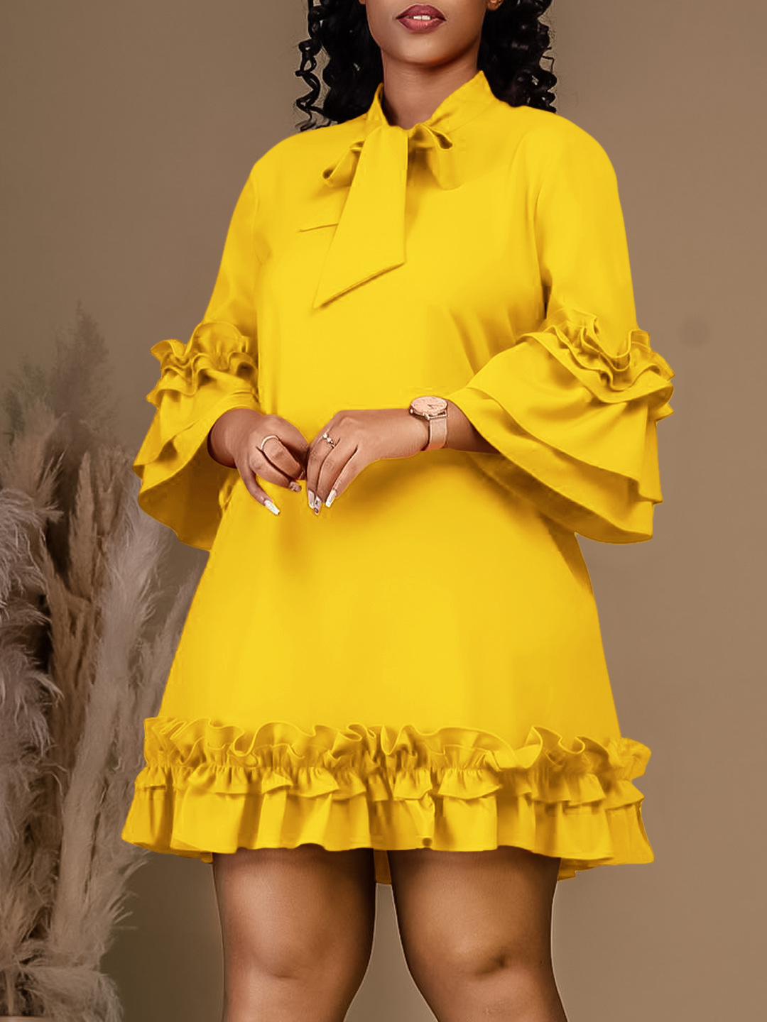 Yellow Summer Clothing - 사용자 정의 2025 여름 Elegent 아프리카