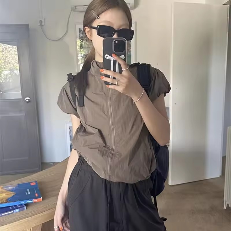 Crew Clothing Summer Jacket - 빈티지 스포츠 자켓 여성 등산객 짧은
