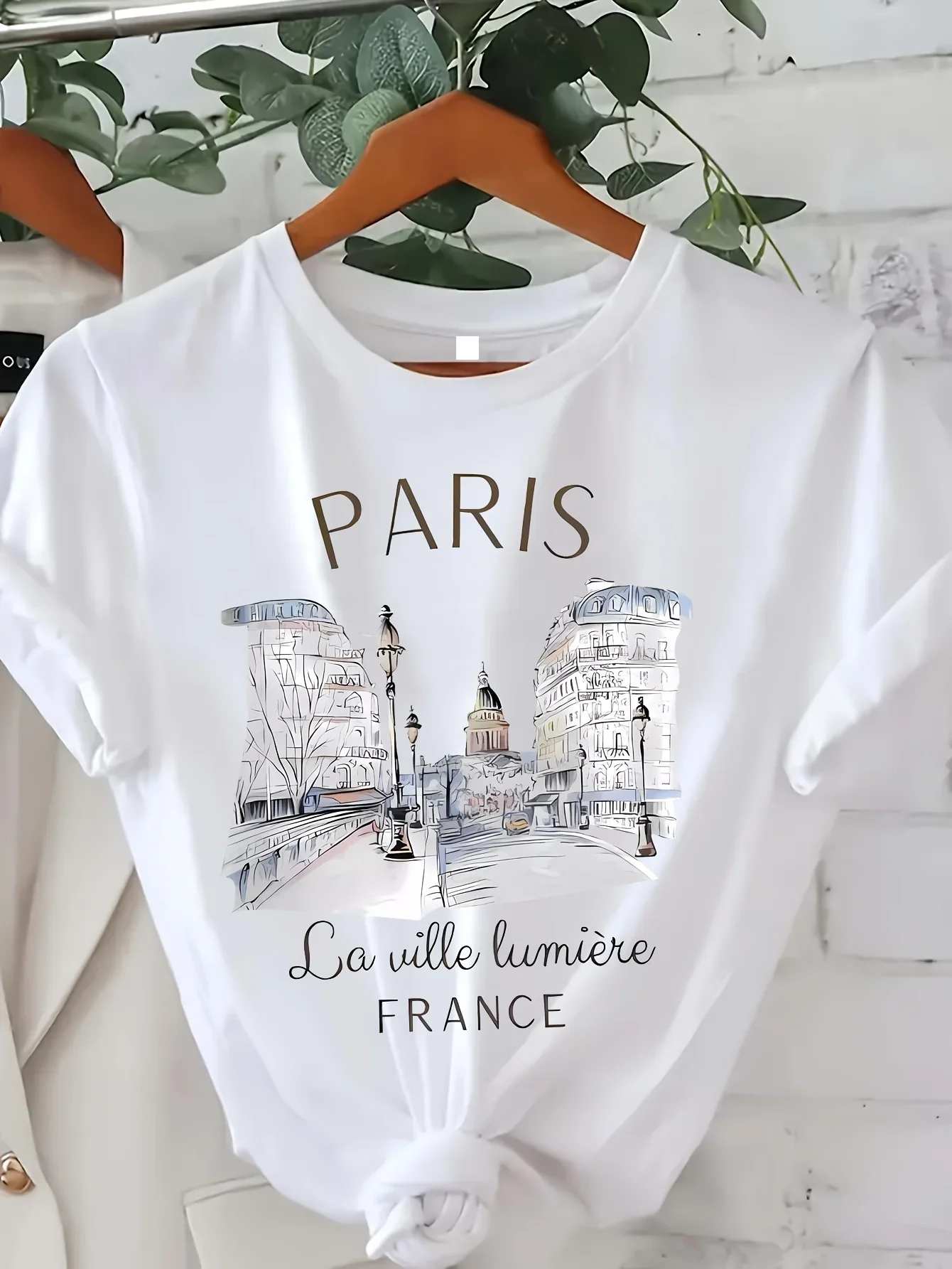 Summer Clothing In Paris - Y2k T 셔츠 파리 여성 프린트