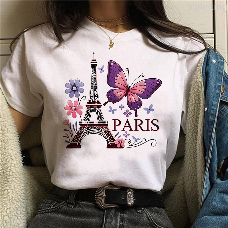 Summer Clothing In Paris - 90s 컬러 플라워 나비 파리 디자인