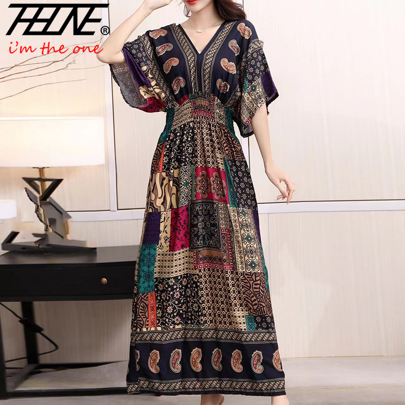 Indian Summer Vintage Clothing - 여성 드레스 여름 2024 맥시 롱