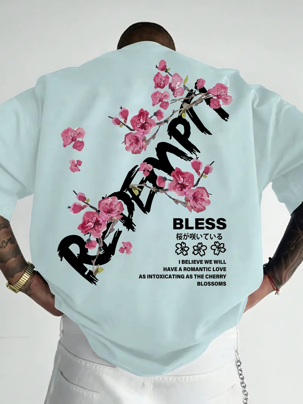 일본어 낙서 글자 벚꽃 요소 3Dprint Breath - Japanese Summer Clothing Men 리뷰 및 가격