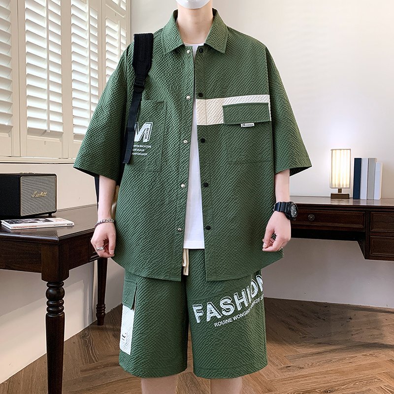 패션 남성 세트 상의 셔츠 & 반바지 투피스 트랙슈트  - Summer Youth Clothing 리뷰 및 가격