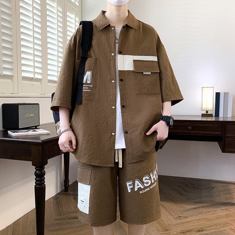 패션 남성 세트 상의 셔츠 & 반바지 투피스 트랙슈트  - Summer Youth Clothing 리뷰 및 가격