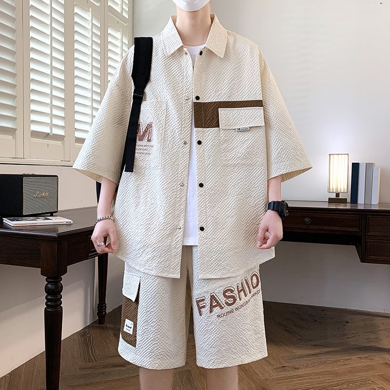 패션 남성 세트 상의 셔츠 & 반바지 투피스 트랙슈트  - Summer Youth Clothing 리뷰 및 가격