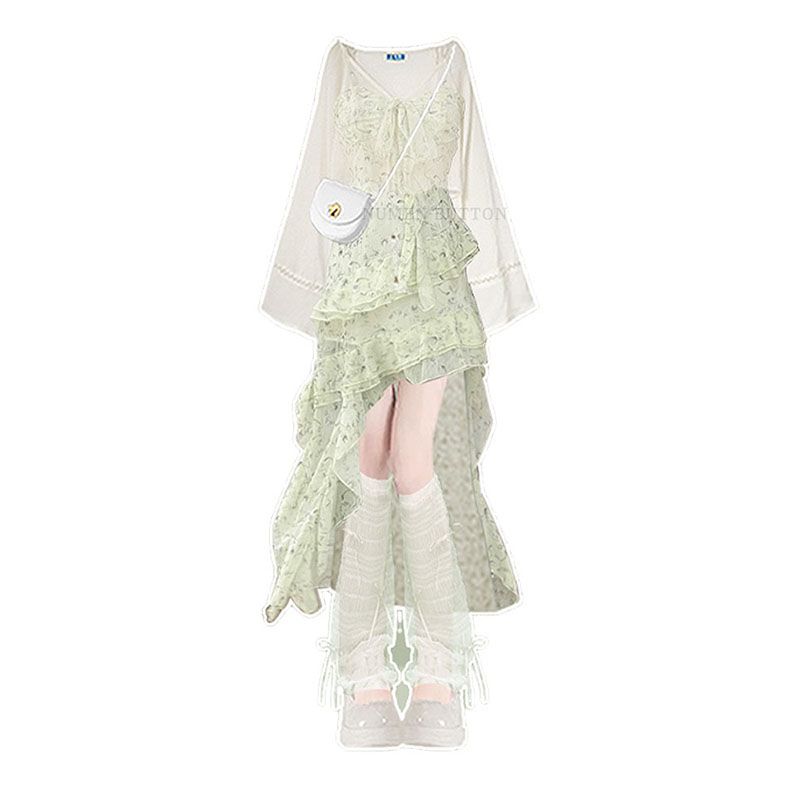 여름 의류 세트 여성용 자외선 차단 의류 녹색 꽃무늬  - Summer Clothing Accessories 리뷰 및 가격