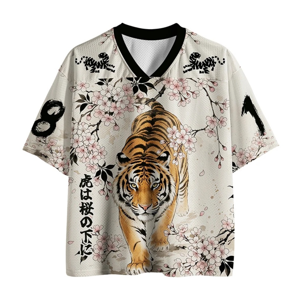 3D 프린트 일본 우키요에 호랑이 벚꽃 스포츠 브레스터 - Japanese Summer Clothing Men 리뷰 및 가격