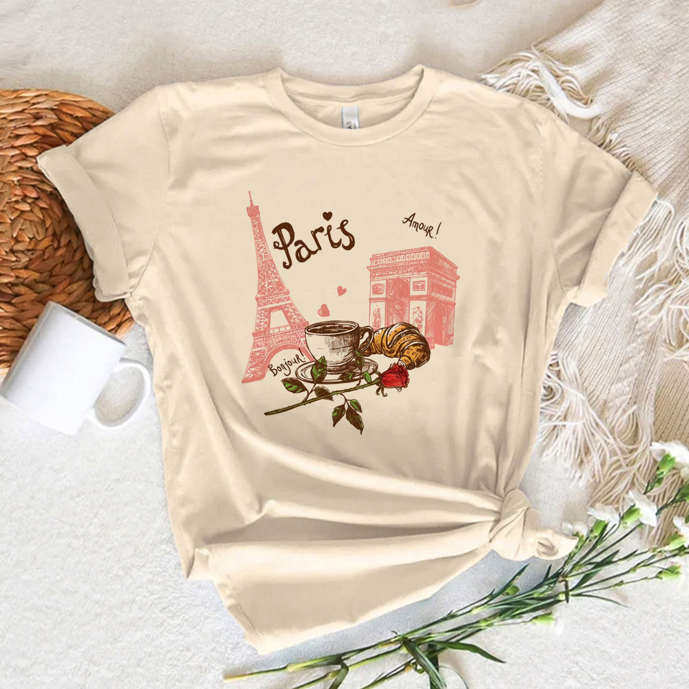 파리 프린트 여성 티셔츠 여성 만화 일본 티셔츠 소녀  - Summer Clothing In Paris 리뷰 및 가격