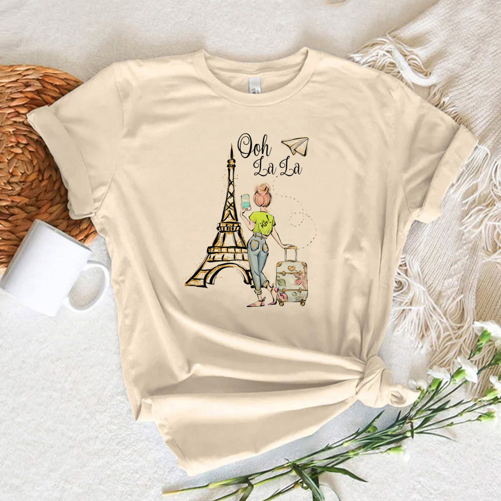 파리 프린트 여성 티셔츠 여성 만화 일본 티셔츠 소녀  - Summer Clothing In Paris 리뷰 및 가격