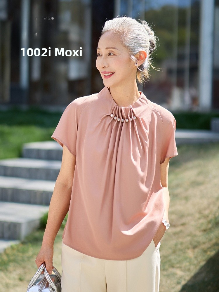 Muzhi 중년 어머니를위한 세련된 반팔 얇은 티셔츠  - Summer Clothing For Women Over 50 리뷰 및 가격