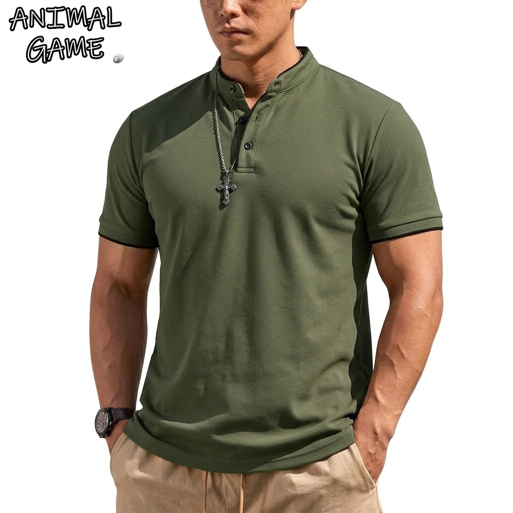 여름 반팔 헨리 셔츠 남성용 버튼 폴로 셔츠 클래식 칼 - Summer Hiking Clothing 리뷰 및 가격