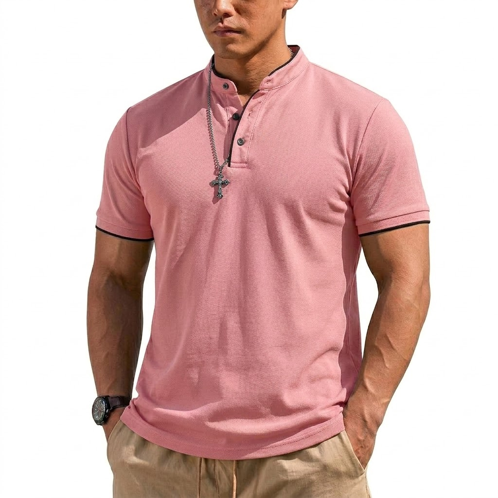 여름 반팔 헨리 셔츠 남성용 버튼 폴로 셔츠 클래식 칼 - Summer Hiking Clothing 리뷰 및 가격