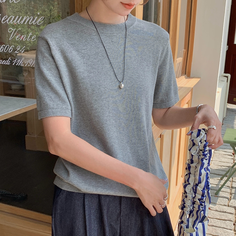 봄 여름 여성 코튼 스웨터 라운드 칼라 반팔 점퍼 여성 - Summer Jumper Clothing 리뷰 및 가격