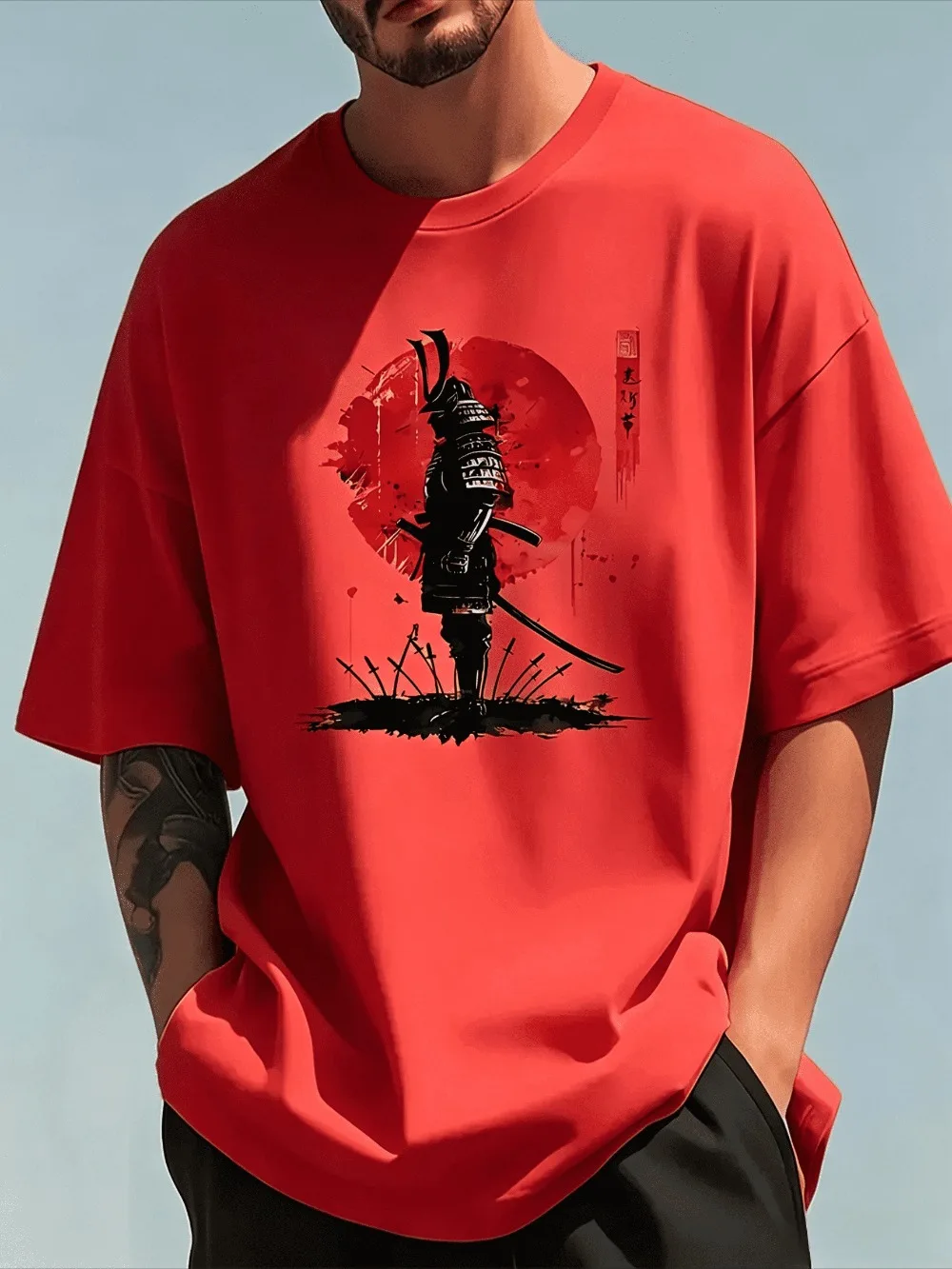 Fashiona 캐주얼 루즈 일본 사무라이 패턴 3D  - Japanese Summer Clothing Men 리뷰 및 가격