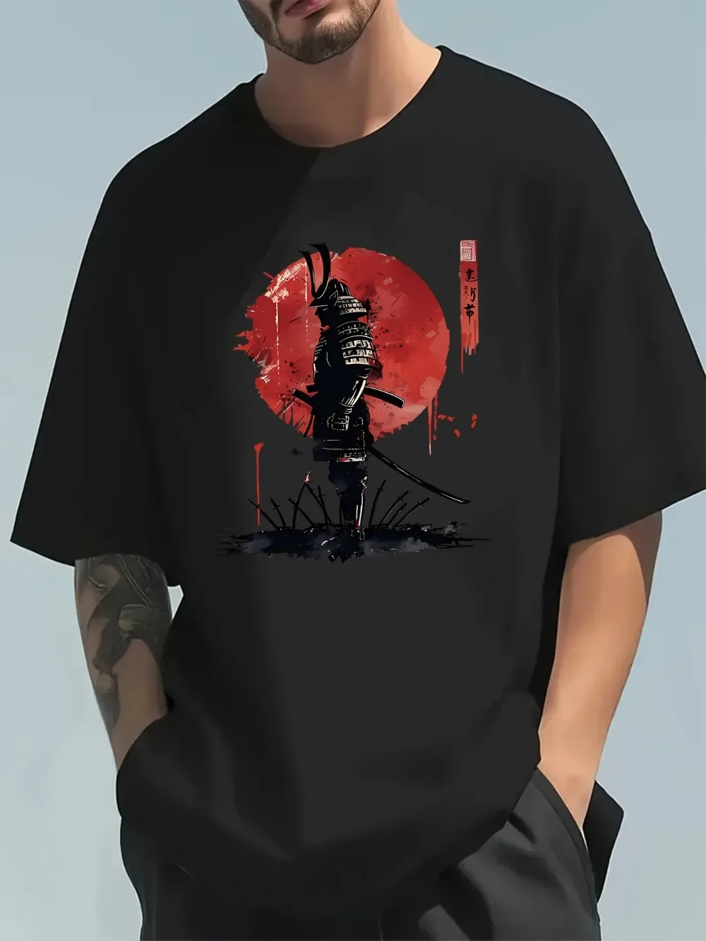 Fashiona 캐주얼 루즈 일본 사무라이 패턴 3D  - Japanese Summer Clothing Men 리뷰 및 가격