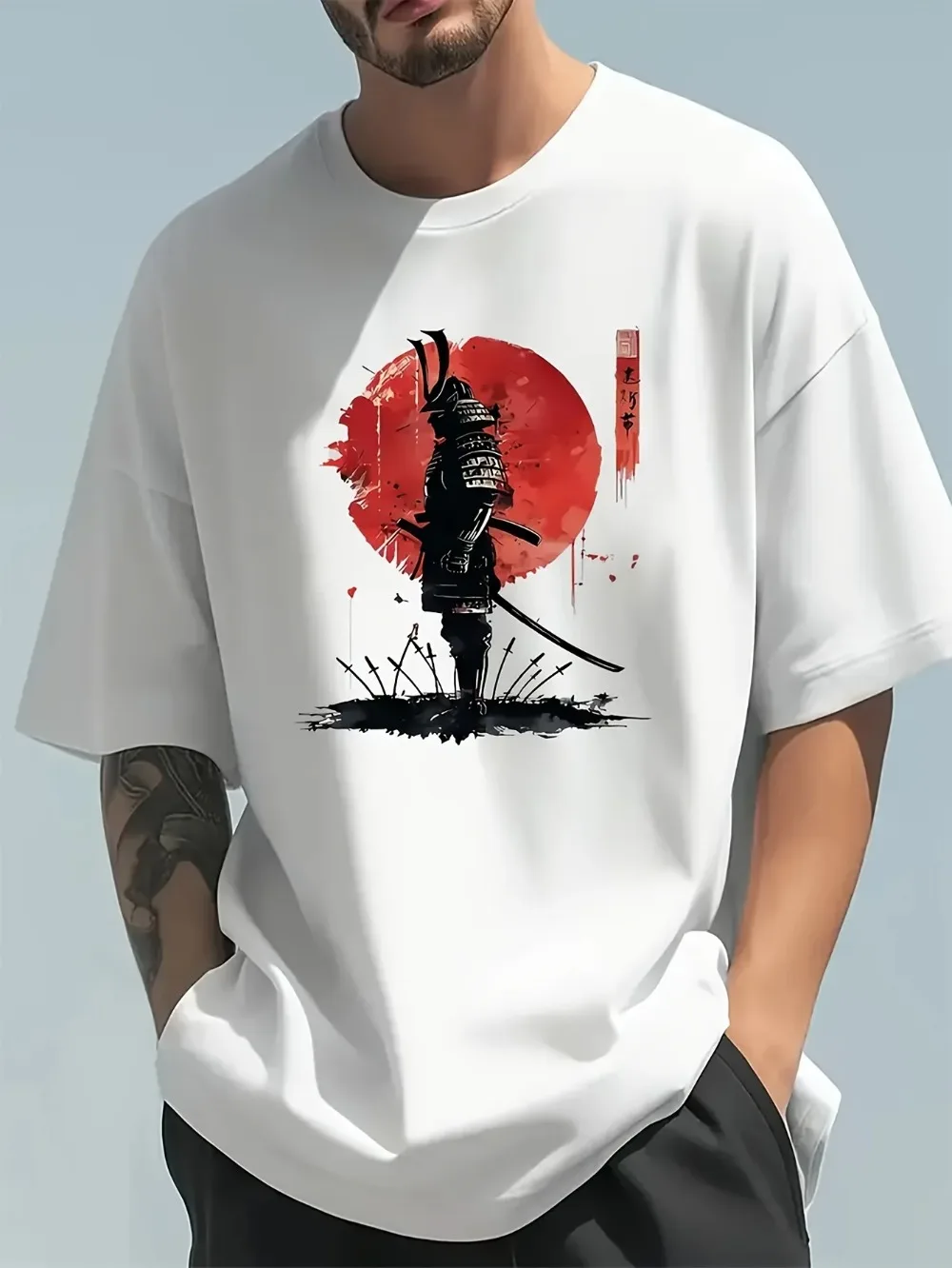 Fashiona 캐주얼 루즈 일본 사무라이 패턴 3D  - Japanese Summer Clothing Men 리뷰 및 가격
