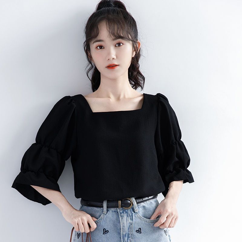 플리츠 반팔 솔리드 한국 셔츠 탑 새로운 여름 청소년  - Summer Youth Clothing 리뷰 및 가격