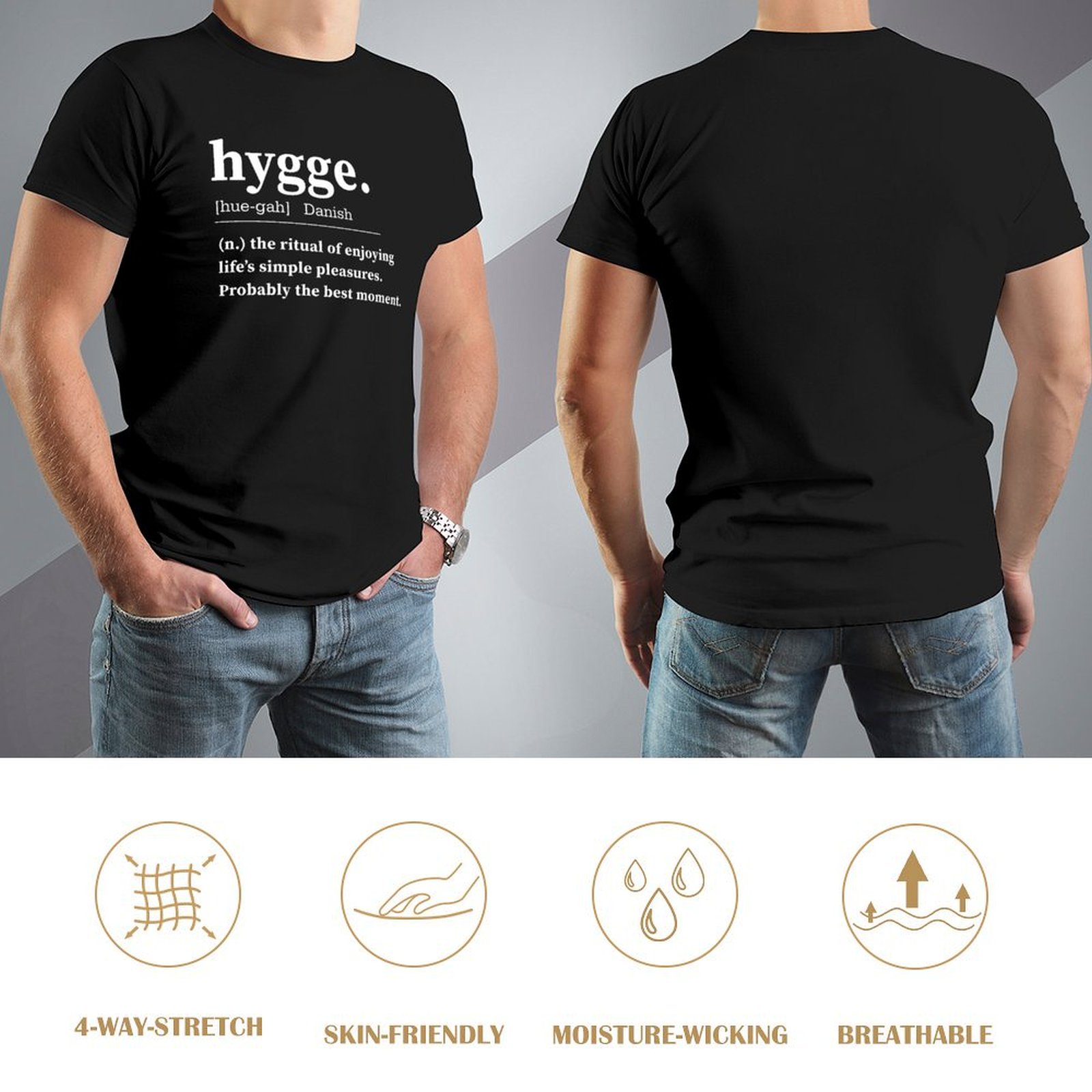 Hygge Definition Quote 디자인 티셔츠 - Summer Clothing Aesthetic 리뷰 및 가격