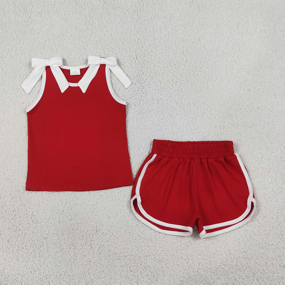 부티크 아기 소녀 옷 키즈 패션 레드 화이트 리본 코튼 - Summer Clothing Boutiques 리뷰 및 가격